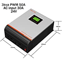 Los mejores  - wccsolar Inversor Onda Pura 3kva 5kva Pura Hibrido 24V 48V Regulador 50A MPPT 60A Cargador 30Aamp y 60Amp (3Kva 24V…